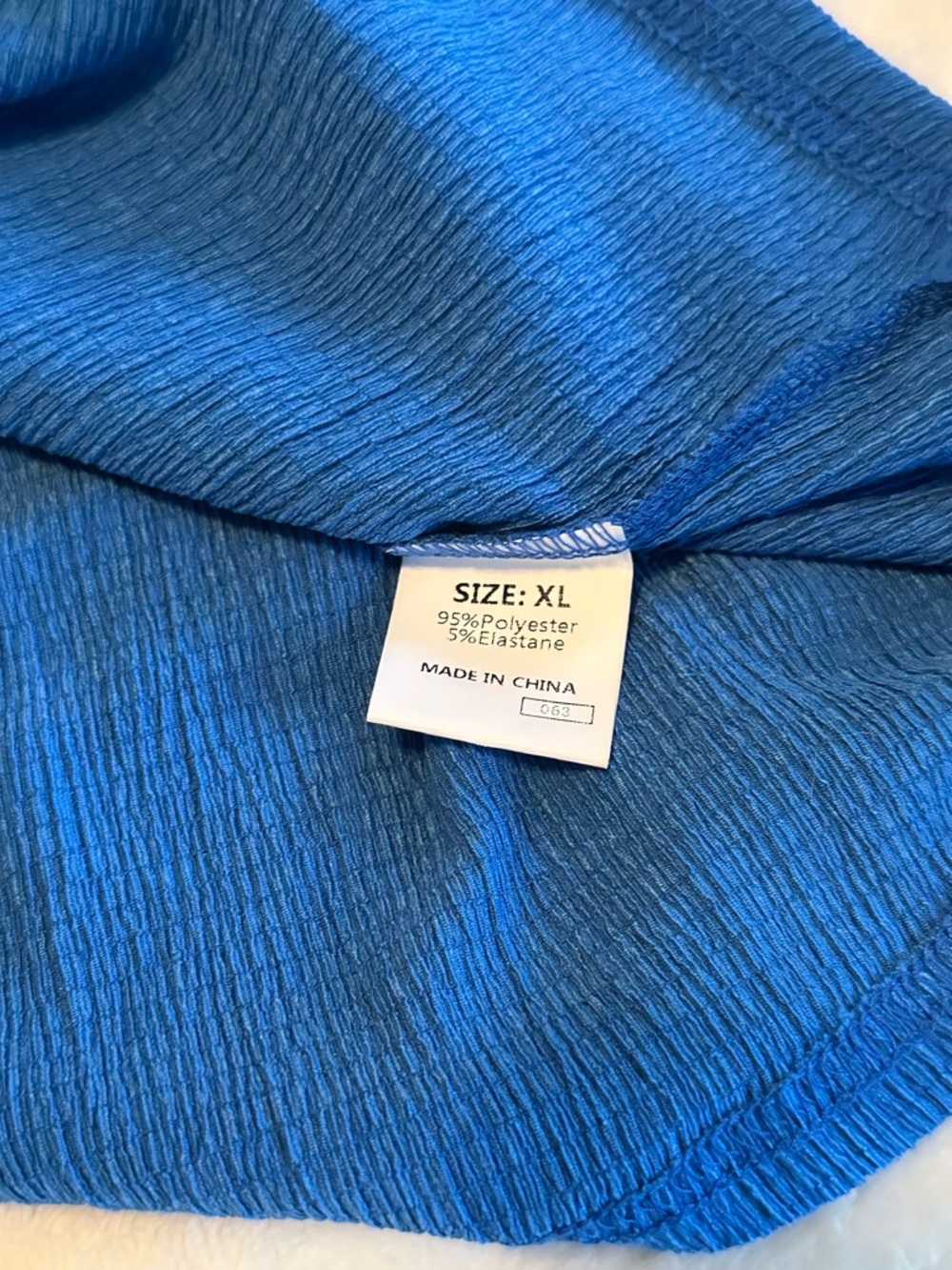 One-Shoulder Ruffle Blue Women's Top XL NWOT - Picture 5 of 5